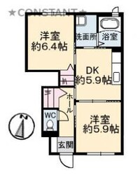 グランマスト論田 B棟の物件間取画像